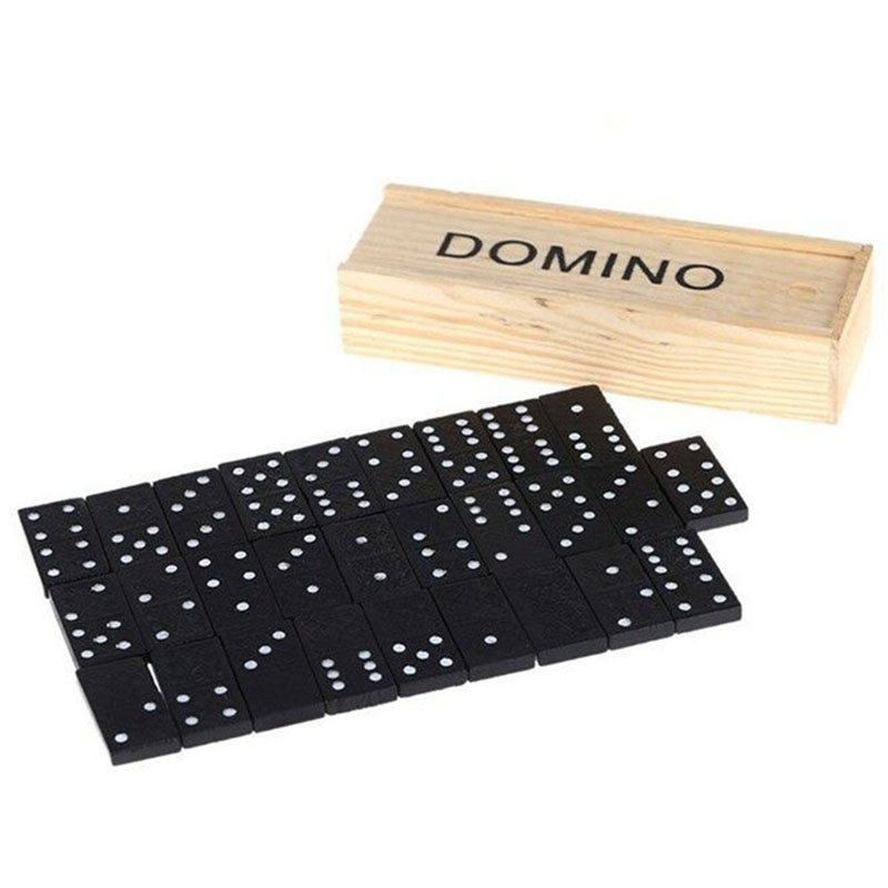 Board Game Land - 28-teiliges Set Holz-Domino Brettspiele Tischspiel Domino-Spielzeug