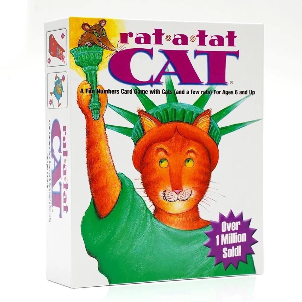 Board Game For 2 Players - Rat A Tat Cat Lustiges Zahlenkartenspiel