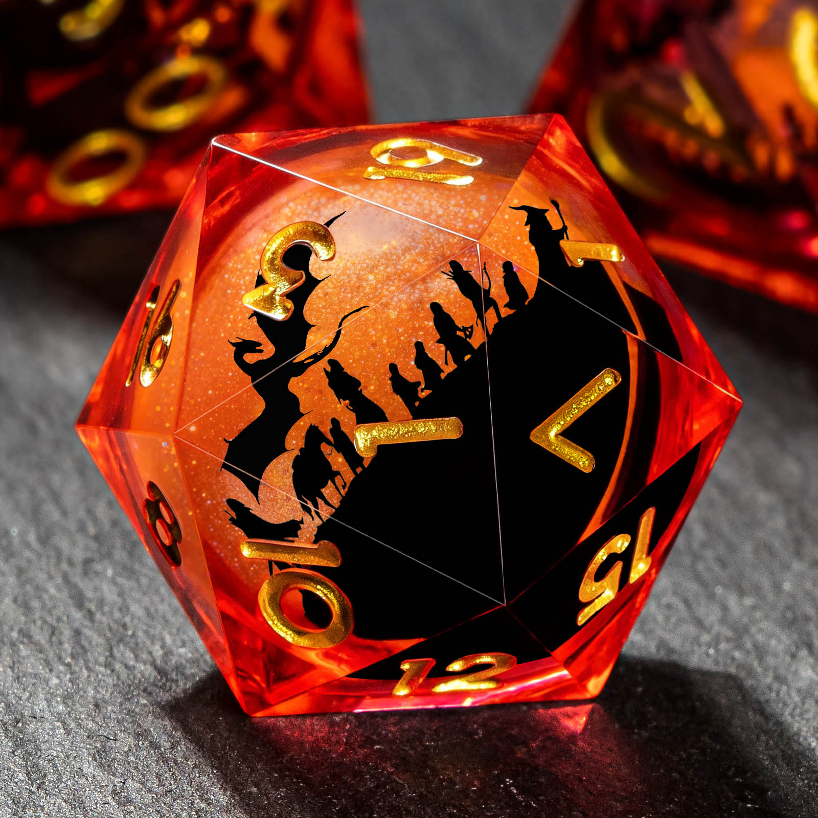 Board Game Dungeons And Dragons - Flüssigkern-Würfelset für D&D und Rollenspiele, Polyedrische