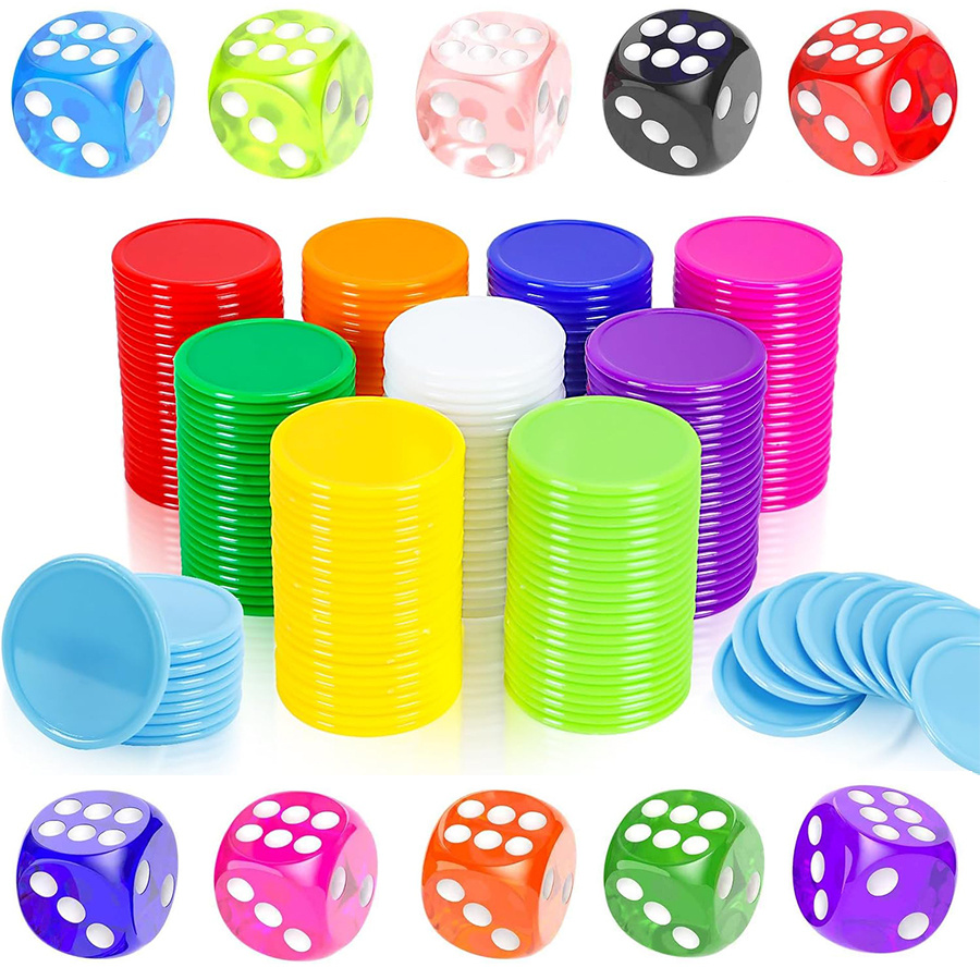 100 Chips und 10 Würfel-Set –  – Board Game Sequence Bewertung und Preis
